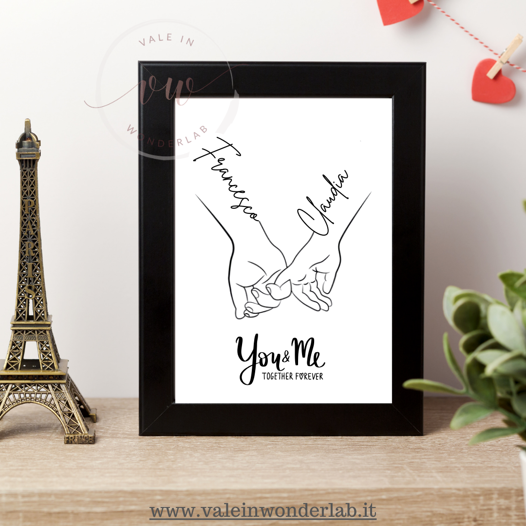QUADRO CON STAMPA MANI + PERSONALIZZAZIONE