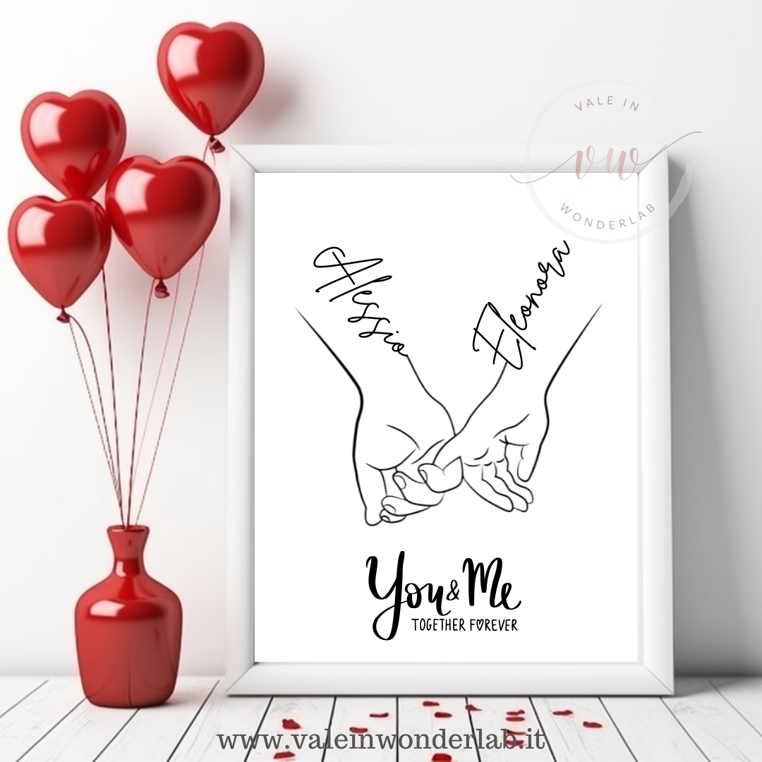 QUADRO CON STAMPA MANI + PERSONALIZZAZIONE