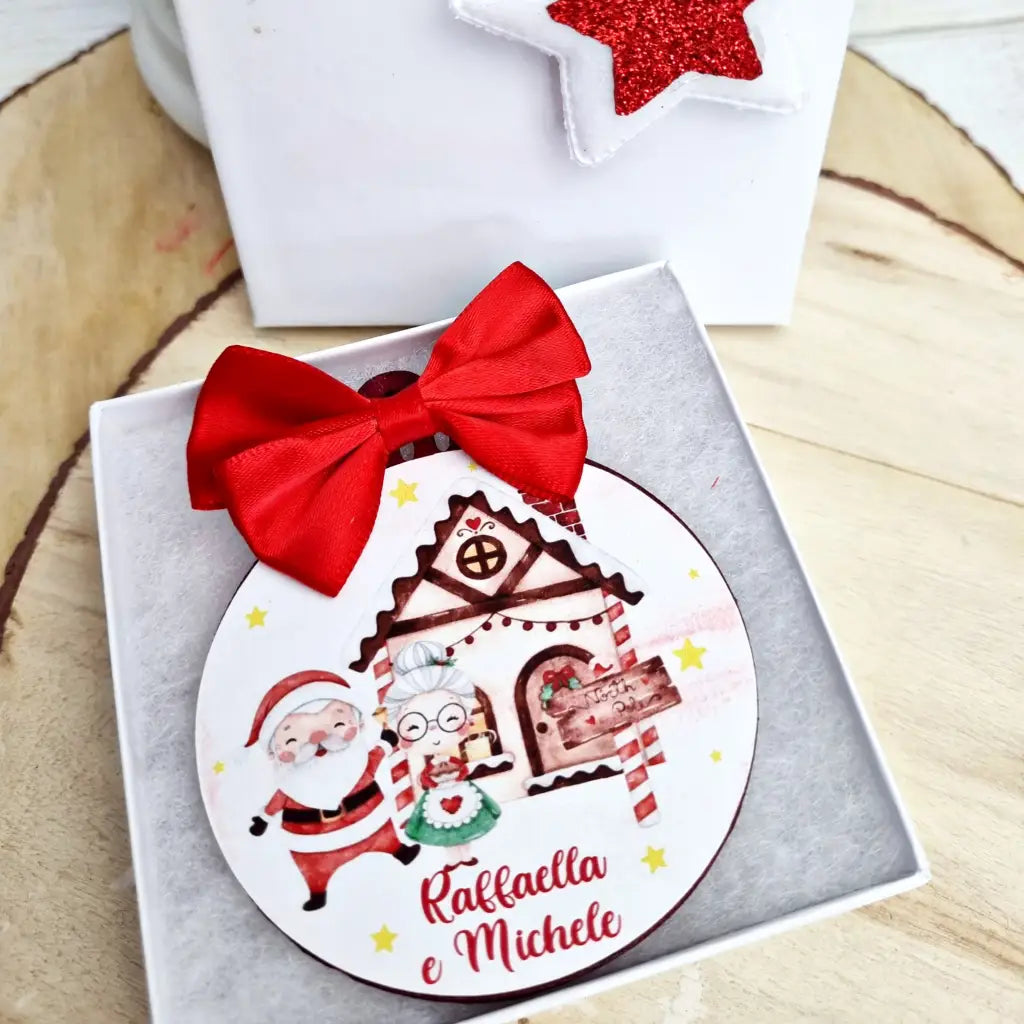 PALLINA DI NATALE LEGNO - INNAMORATI