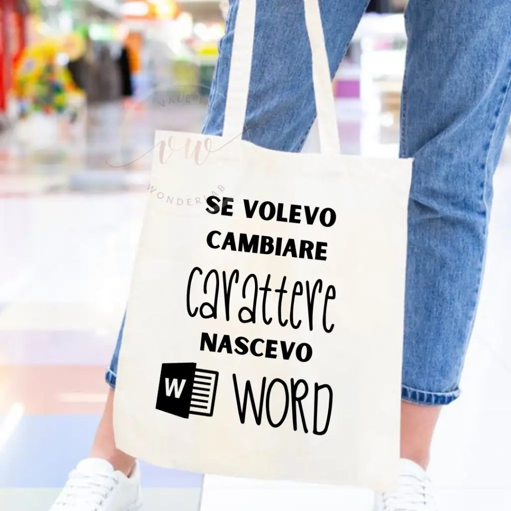 TOTE BAG COTONE PERSONALIZZABILE (bianco e nero)