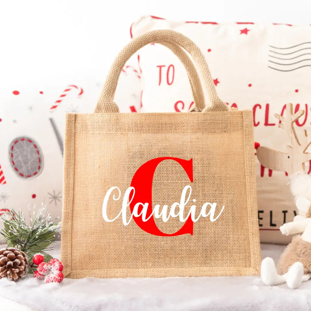 BORSA JUTA PERSONALIZZABILE - CHRISTMAS EDITION