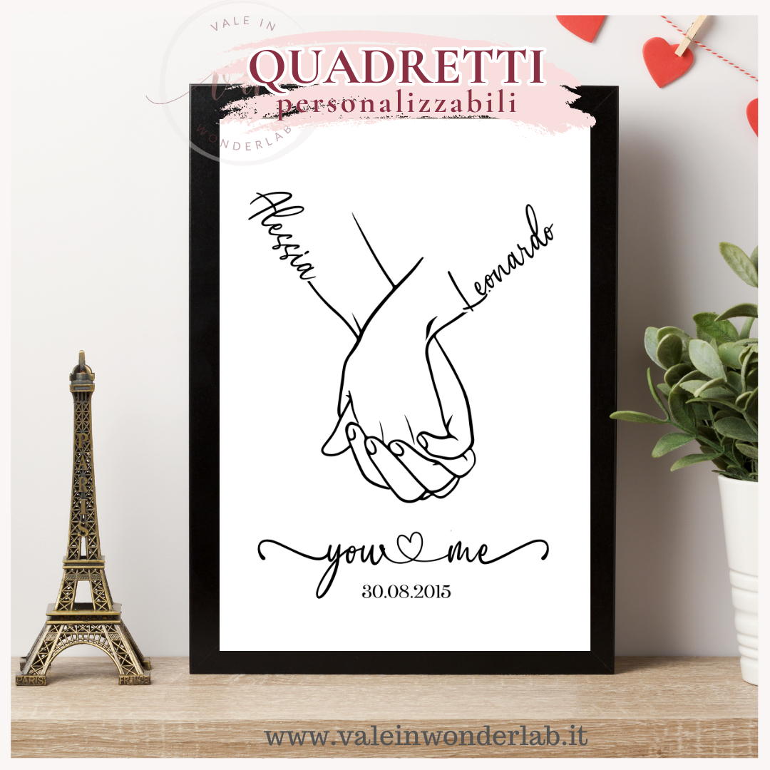 QUADRO CON STAMPA MANI + PERSONALIZZAZIONE