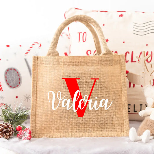 BORSA JUTA PERSONALIZZABILE - CHRISTMAS EDITION