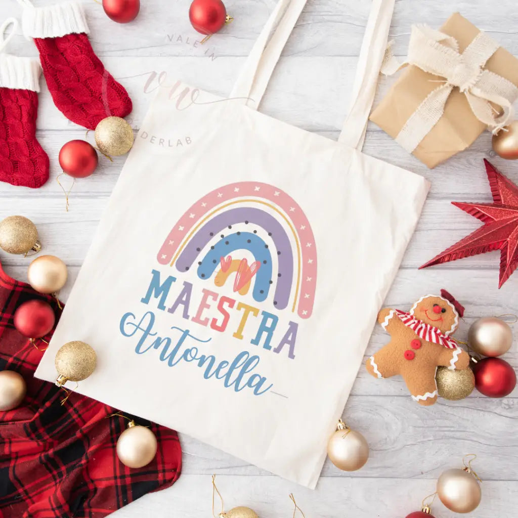 TOTE BAG PER MAESTRE - PERSONALIZZABILE (colorata)