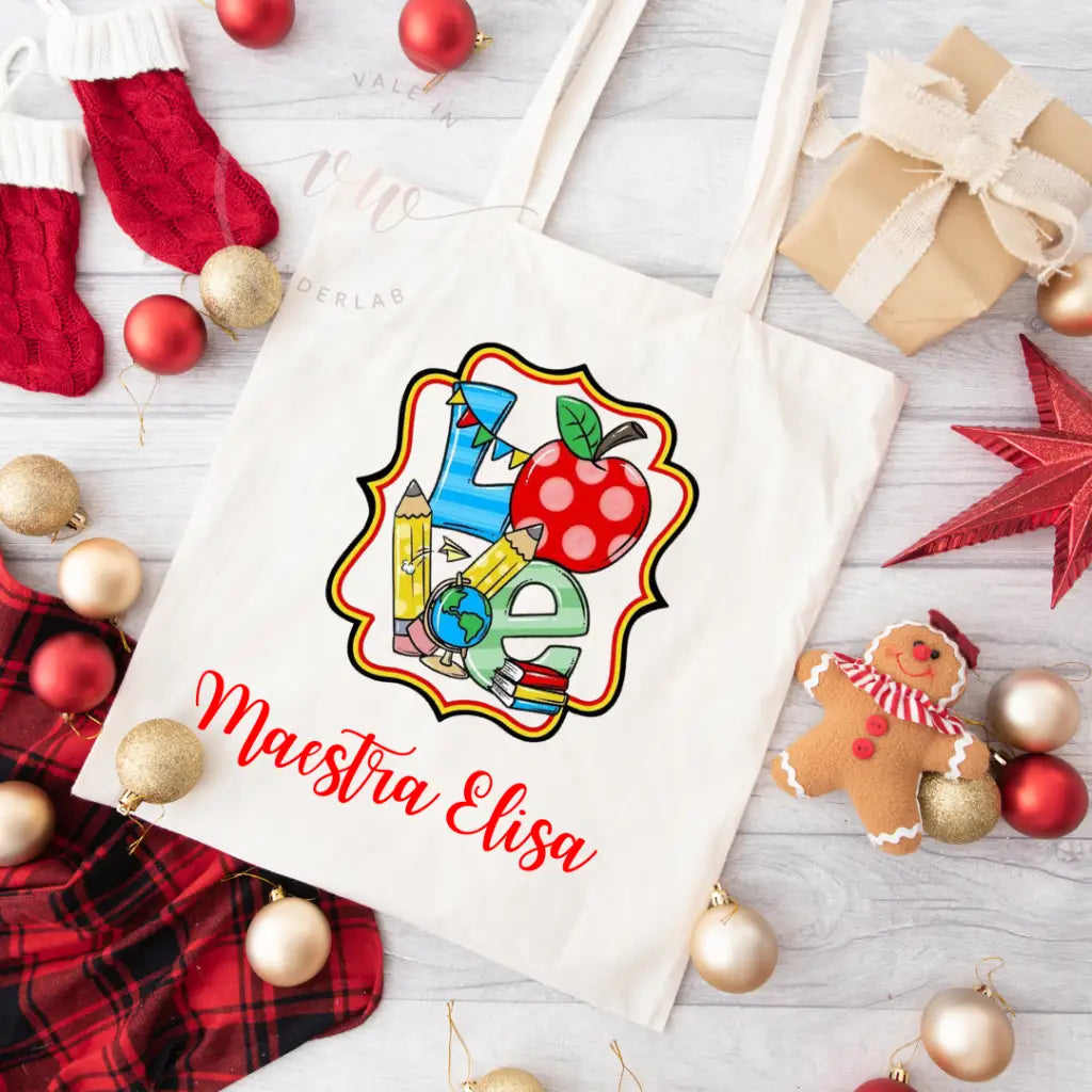 TOTE BAG PER MAESTRE - PERSONALIZZABILE (colorata)